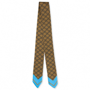 Bandana foulard avec le "F" motif Bleu-cuivre-marron