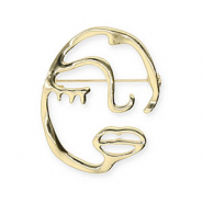 Broches visage Doré