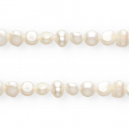 TQ Perles d&rsquo;eau douce rond 7-8 mm Blanc naturel