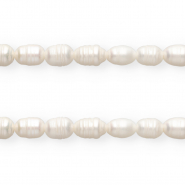 TQ Perles d&rsquo;eau douce ovale 9-10 mm Blanc naturel