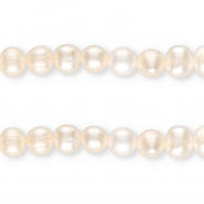 TQ Perles d&rsquo;eau douce rond 9-10 mm Blanc naturel