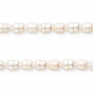 TQ Perles d&rsquo;eau douce "grain de riz" 7x6 mm Blanc naturel