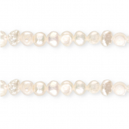 TQ Perles d&rsquo;eau douce nugget rond 5-6 mm Blanc naturel