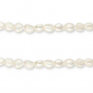 TQ Perles d&rsquo;eau douce nugget rond 8-9 mm Blanc naturel