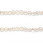 TQ Perles d&rsquo;eau douce nugget rond 8-9 mm Blanc naturel