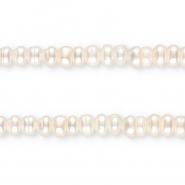 TQ Perles d&rsquo;eau douce plates et rondes 4x5 mm Blanc naturel