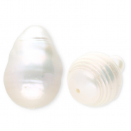 TQ Perles d&rsquo;eau douce goutte haute lustre Blanc naturel