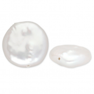 TQ Perles d&rsquo;eau douce plates et rondes Blanc naturel
