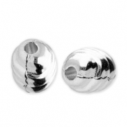 Perles en métal DQ en forme d'œuf Argenté antique (sans nickel)