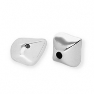 Perles acryliques en forme de galet Argent&eacute;