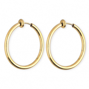 Clip&nbsp;boucles d'oreilles&nbsp;/&nbsp;cr&eacute;oles en acier Inox Dor&eacute;