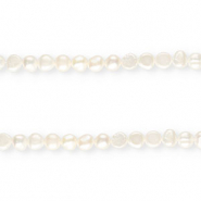TQ Perles d'eau douce nugget rond  9mm Blanc naturel