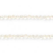 TQ Perles d'eau douce nugget rond 7-8mm Blanc naturel