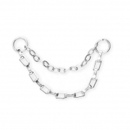 BY31® Breloques / connecteurs en acier inox à maille double rangs Argenté