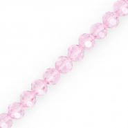Perles &agrave; facettes rondes 6 mm Rose clair