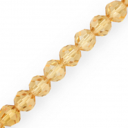 Perles &agrave; facettes rondes 10 mm Ocre ambr&eacute;