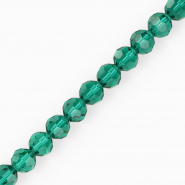 Perles &agrave; facettes rondes 10 mm Vert sarcelle