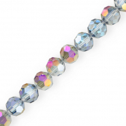 Perles &agrave; facettes rondes 16 mm Argent&eacute;-AB coating