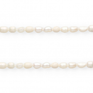Perles d'eau douce imparfaites grain de riz 7x5mm"" Blanc naturel