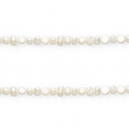 Perles d'eau douce imparfaites nugget rond 5-6mm Blanc naturel