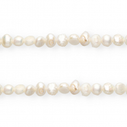 Perles d'eau douce imparfaites nugget 6-8mm Natural blanc