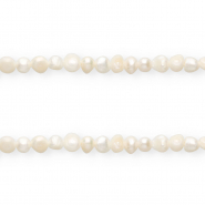Perles d'eau douce imparfaites nugget rond 7-8mm Natural blanc