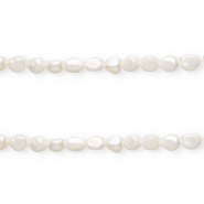 Perles d'eau douce imparfaites nugget ovale 10x9mm Blanc naturel