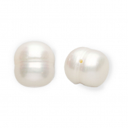 Perles d'eau douce imparfaites 8mm Blanc naturel