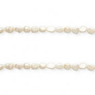 Perles d'eau douce imparfaites nugget ovale 9x7-8mm Blanc naturel