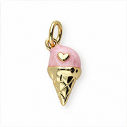 Métal TQ laiton breloques glace Doré-rose clair