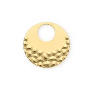 Breloques en acier Inox rond Dor&eacute;