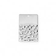 Breloques en acier Inox rectangle Argent&eacute;