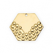 Breloques en acier Inox hexagone Dor&eacute;