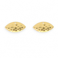 Apprêts en acier Inox boucles d'oreilles / puces d’oreilles ovale avec anneau Doré