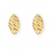 Apprêts en acier Inox boucles d'oreilles / puces d’oreilles ovale avec anneau Doré