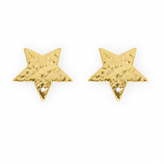 Apprêts en acier Inox boucles d'oreilles / puces d’oreilles étoile avec anneau Doré