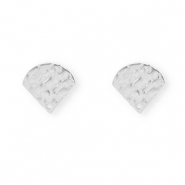 Apprêts en acier Inox boucles d'oreilles / puces d’oreilles avec anneau Argenté