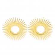 Apprêts en acier Inox boucles d'oreilles / puces d’oreilles soleil avec anneau Doré