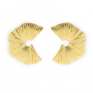 Apprêts en acier Inox boucles d'oreilles / puces d’oreilles en forme de C avec anneau Doré