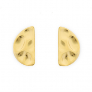 Apprêts en acier Inox boucles d'oreilles / puces d’oreilles semi-circulaire avec anneau Doré