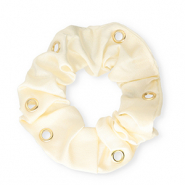 Elastique pour cheveux chouchou soyeux avec anneaux Beige-doré
