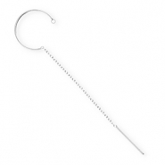 BY31® Apprêts en acier Inox boucles d'oreilles / puces créoles avec anneau Argenté