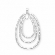 Pendentifs accroche-regard bague ovale Argenté