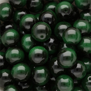 Perles en verre 12 mm Noir-vert foncé