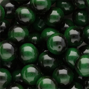 Perles en verre 14 mm Noir-vert foncé