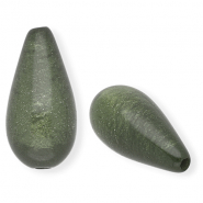 Perles Super Polaris Elements en forme de goutte shiny Vert olive
