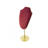 Présentoir bijoux buste pour colliers Rouge bordeaux-doré