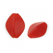 Perles acryliques rhombe Rouge-blanc marbr&eacute;
