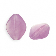 Perles acryliques rhombe Lilas-blanc marbr&eacute;