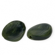 Perles acryliques irr&eacute;gulier Vert mousse-blanc marbr&eacute;